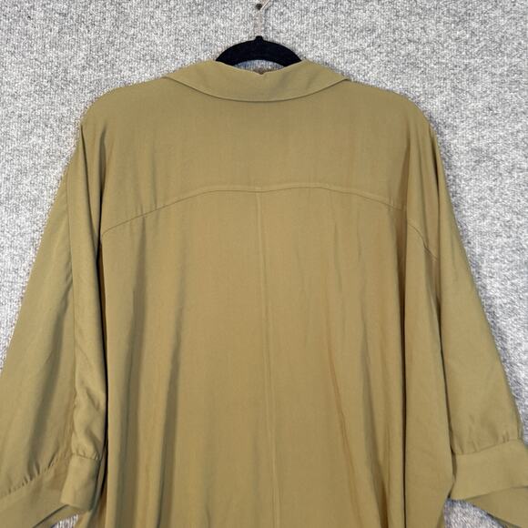 J.Jill Shirt Womens 3X XXXL Green Button Up Flowy Bohemian Plus Size Blouse - Picture 10 of 10